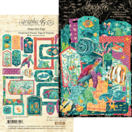 Graphic 45 Seas the Day Chipboard Pieces, Tags & Frames