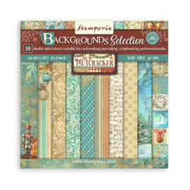 Stamperia The Nutcracker 8x8 Inch Paper Pack Backgrounds Selection