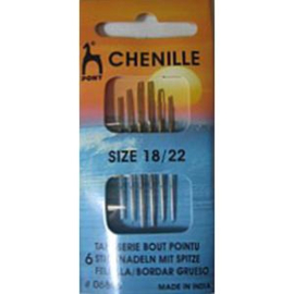 Pony Chenille borduurnaalden met punt 18/22