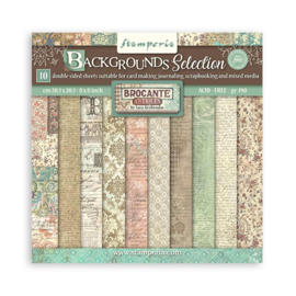 Stamperia Brocante Antiques 8x8 Inch Paper Pack Backgrounds Selection