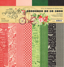 Pre-order Graphic 45 Sunshine on My Mind 12x12 Paper Pad  Patterns & Sollids