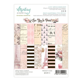 Mintay See You in Paris 6x8 Inch Add-on Paper Pack