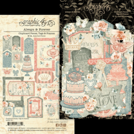 Graphic 45 Always & Forever Chipboard Pieces, Tags & Frames
