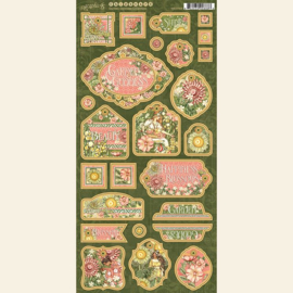 Graphic 45 Garden Goddess Chipboard