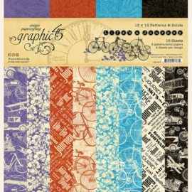 Graphic 45 Life's a Journey 12x12 Paper Pad  Patterns & Sollids