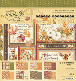 Graphic 45 Autumn Greetings 8x8 Paper Pad