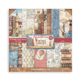 Stamperia Vintage Library 8x8 Inch Paper Pack