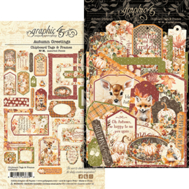 Graphic 45 Autumn Greetings Chipboard Tags & Frames