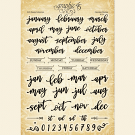 Graphic 45 Calendar Clear Stamps