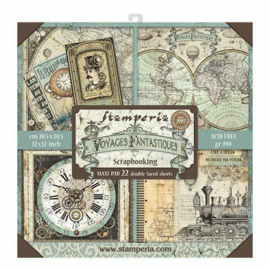 Stamperia Voyages Fantastiques 12x12 Inch Maxi Paper Pack