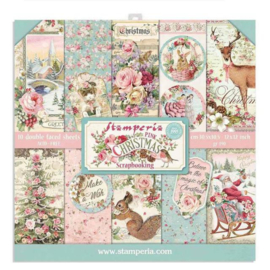 Stamperia Pink Christmas 12x12 Inch Paper Pack