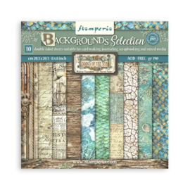 Stamperia Songs of the Sea 8x8 Inch Paper Pack Backgrounds Selection