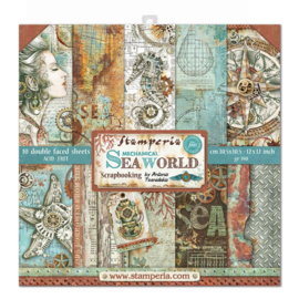 Stamperia Mechanical Sea World 12x12 Inch Paper Pack
