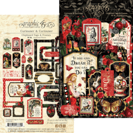 Graphic 45 Curiouser & Curiouser Chipboard Tags & Frames