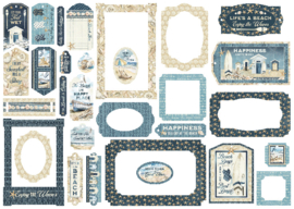 Graphic 45 The Beach is Calling Chipboard Tags & Frames