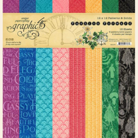 Graphic 45 Fashion Forward 12x12 Paper Pad  Patterns & Sollids