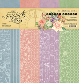 Graphic 45 Flower Market 12x12 Paper Pad  Patterns & Sollids