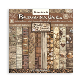 Stamperia Coffee and Chocolate 8x8 Inch Paper Pack Backgrounds Selection