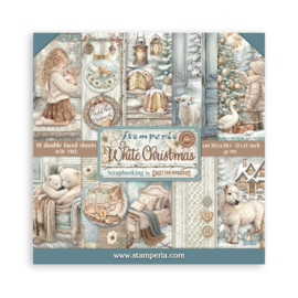 Stamperia White Christmas 12x12 Inch Paper Pad (10 vellen)
