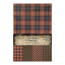 Tim Holtz Idea-ology Kraft Stock Sparkle Plaid Halloween 2024