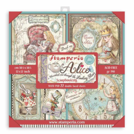 Stamperia Alice in Wonderland and Through the Looking Glass 12x12 Inch Maxi Paper Pack