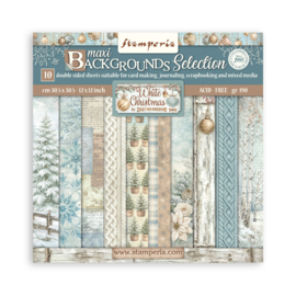 Stamperia White Christmas 12x12 Inch Paper Pad Maxi Background Selection (10 vellen)