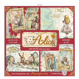 Stamperia Alice Gold 12x12 Inch Paper Pack