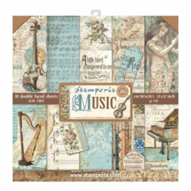 Stamperia Music 12x12 Inch Paper Pack