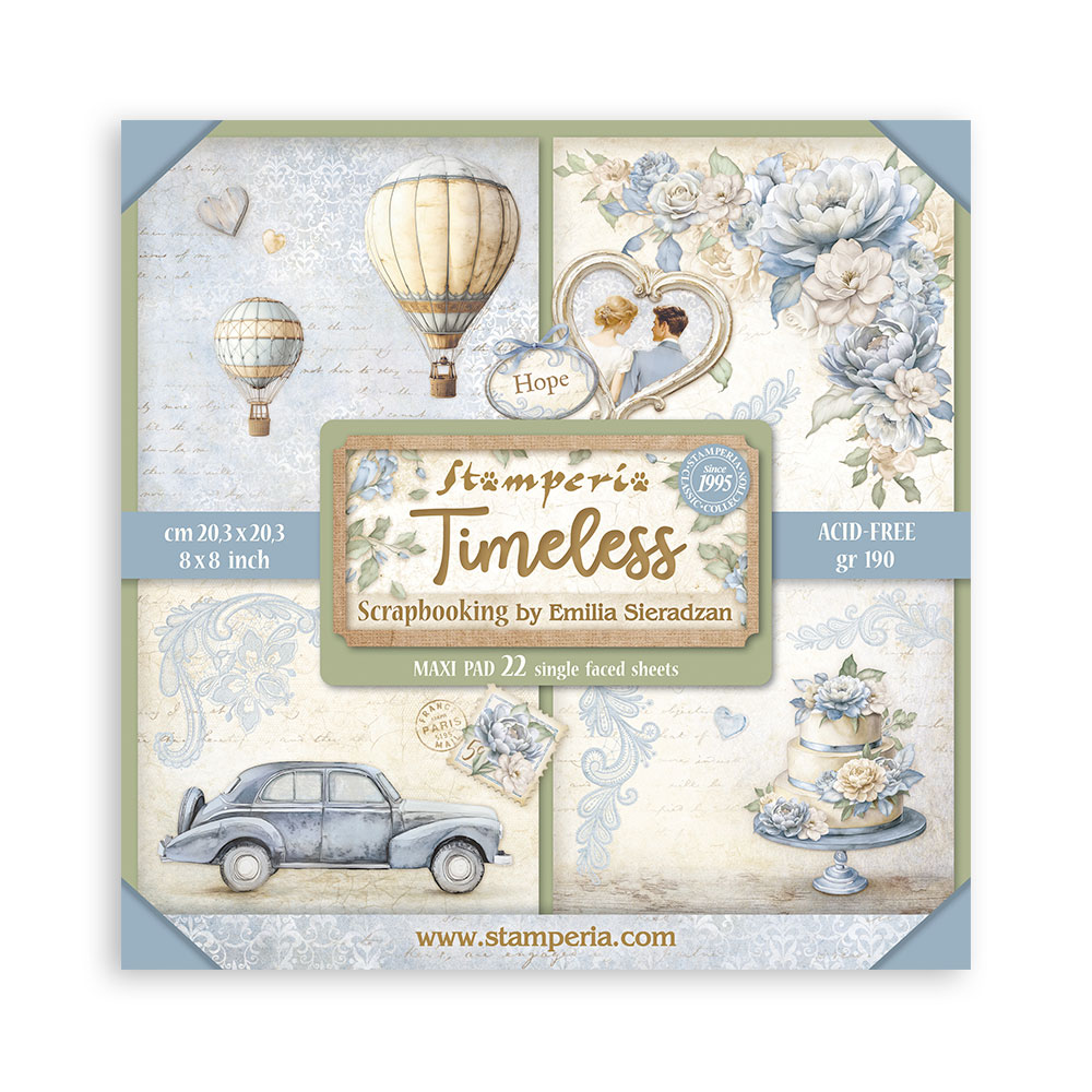 Stamperia Timeless 8x8 Scrapbooking Pad Single Face