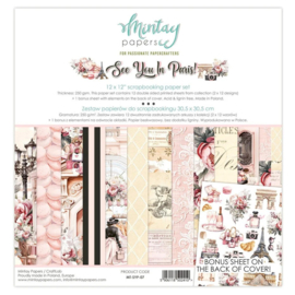 Mintay See You in Paris 12x12 Inch Paper Set