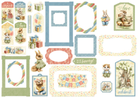 Graphic 45 Hip Hip Hooray! Chipboard Pieces, Tags & Frames