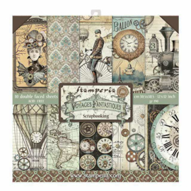 Stamperia Voyages Fantastiques 12x12 Inch Paper Pack