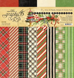 Graphic 45 Merry-ful Greetings 12x12 Inch Plaids & Stripes Pack