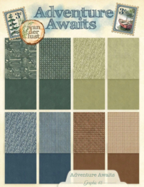 Graphic 45 Adventure Awaits 8,5x11 Inch Patterns & Solids Pack