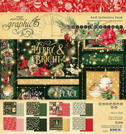 Graphic 45 Merry & Bright 8x8 Paper Pad