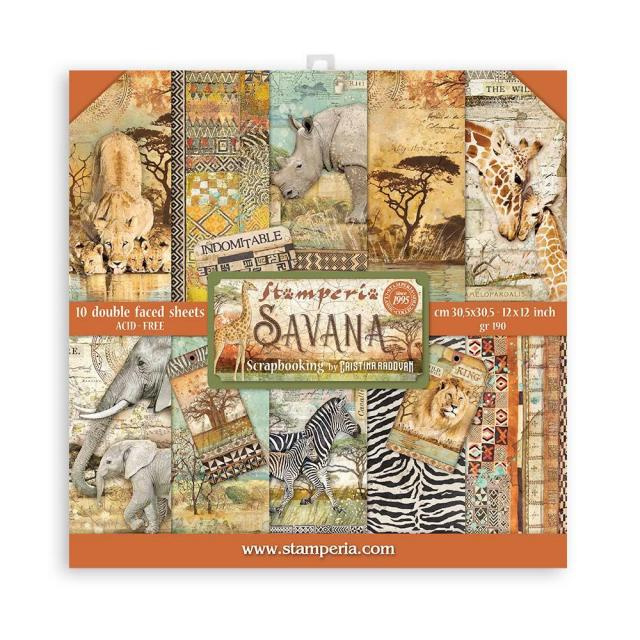 Stamperia Savana 12x12 Inch Paper Pack