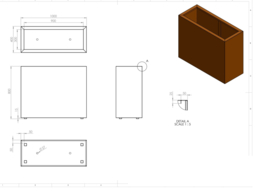 Cortenstaal plantenbak rechthoek 'Premium' 100 x 40 x 80 cm