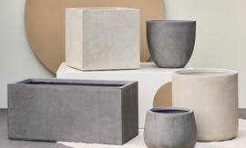 Fiberclay plantenbak 'Serenity' Bowl | Kleur: Grey Brown |  Ø 50 x H 35 cm