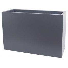 Rechthoekige Fiberstone plantenbak op wielen L120 x B45 x H80 cm. Kleur: Stone grey