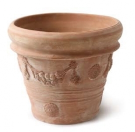 Handgemaakte Terracotta pot `Vaso Bordo Vicente` Ø100xH80