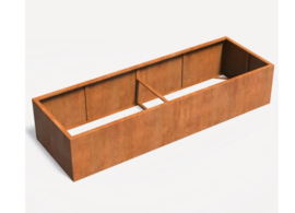 1 x cortenstaal plantenbak ‘Premium’ zonder bodem 400 x 70 x 50 cm (LxBxH, afgelast uit 1 deel)