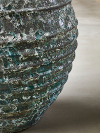 Keramiek plantenbak gemeleerd jade lava Ø85 x H80 cm