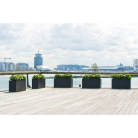 Rechthoekige Fiberstone plantenbak  L120 x B45 x H60 Kleur: Stone Black