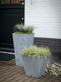 Duurzame composiet plantenbak taps toelopend 'Stone Art' | Gerecyclede plantenbak Ø 40 x H 40 cm