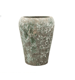 Keramiek plantenbak gemeleerd jade lava Ø50 x H68 cm