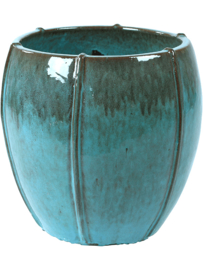 Keramiek plantenbak  'Felice' turquoise geglazuurd D55xH55 cm