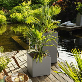 Stonelook plantenbak Graphite met verlichting + bewateringssysteem 40x40x41 cm