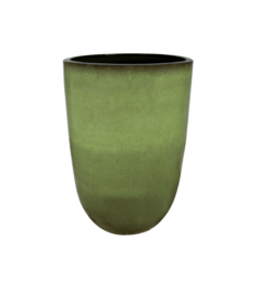 Keramiek plantenbak  'Lucia' glanzend groen Ø41 x H63 cm