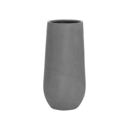 Ronde Fiberstone vaas  'Houston XL'  Ø101 x H50 cm | Kleur: Grey Stonelook