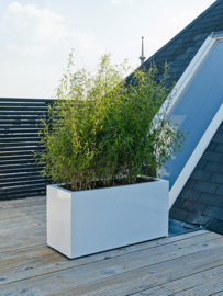 Rechthoekige Fiberstone plantenbak L100 x B40 x H50 cm. Kleur: Matte White